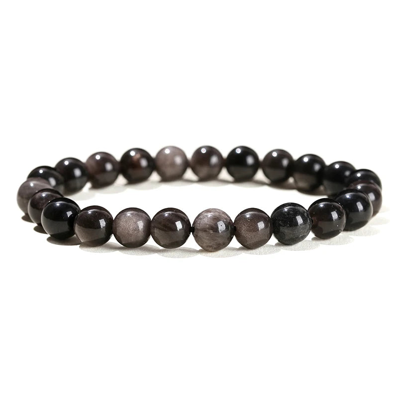 JD Natural Stone Beads Bracelet Amethyst Tiger Eye Crystal Quartz