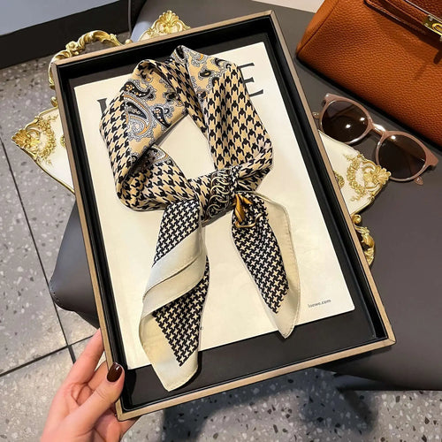 Fashion Luxury Brand 70cm Silk Square Scarf Women Satin Neck Tie