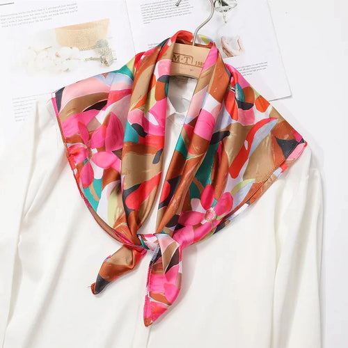 2024 New Fashion 70X70cmPrinted Women's Scarf Pashmina Silk Scarf