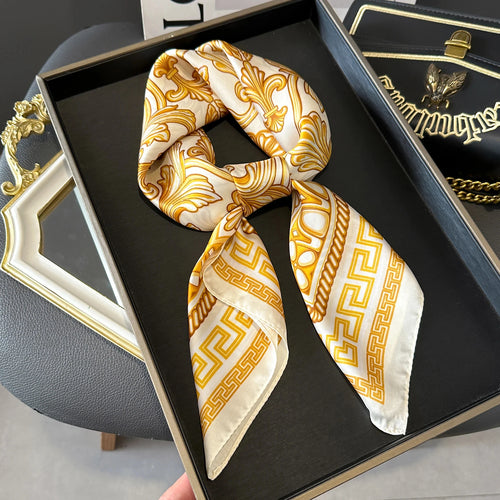 2024 New Fashion 70X70cmPrinted Women's Scarf Pashmina Silk Scarf