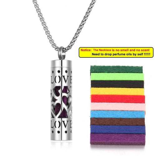 Long Strip Stainless Steel Aromatherapy Necklace Perfume Diffuser
