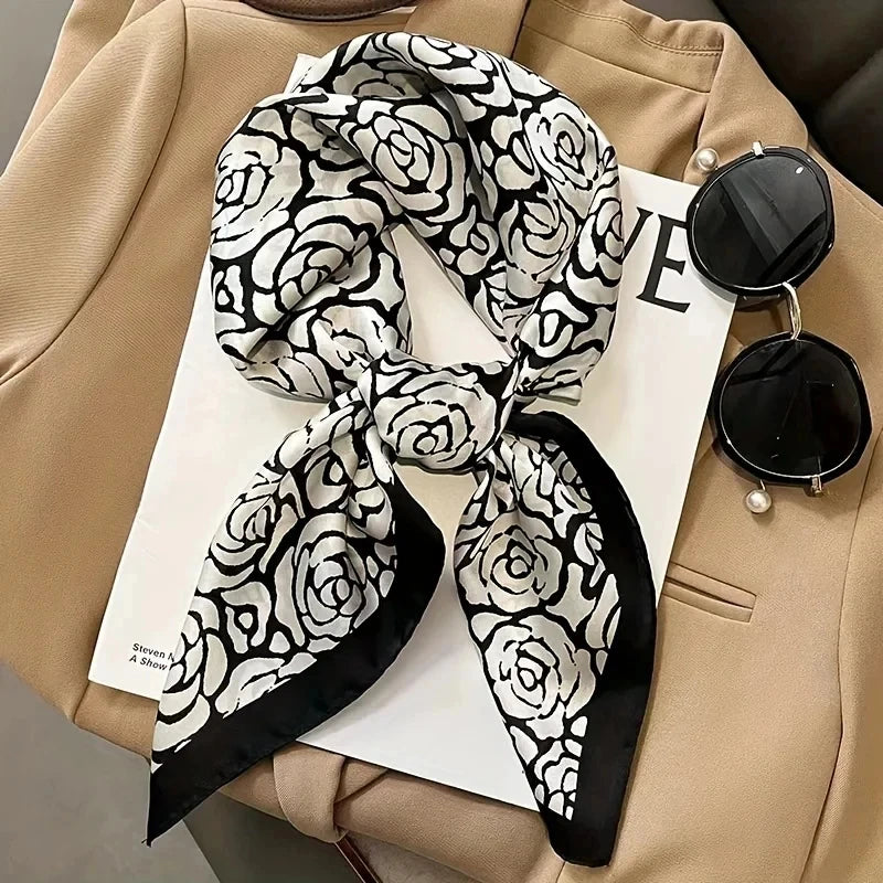 Fashion Luxury Brand 70cm Silk Square Scarf Women Satin Neck Tie