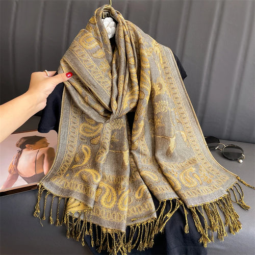 Luxury Brand Autumn Cashmere Pashmina Shawl Lady Wrap Warm Winter