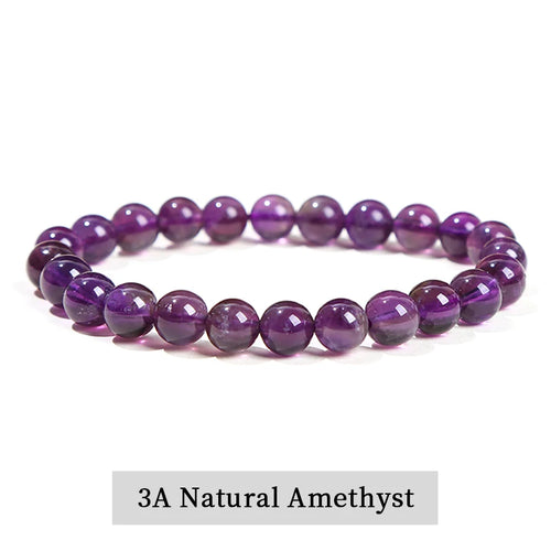JD Natural Stone Beads Bracelet Amethyst Tiger Eye Crystal Quartz