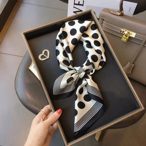 Fashion Luxury Brand 70cm Silk Square Scarf Women Satin Neck Tie