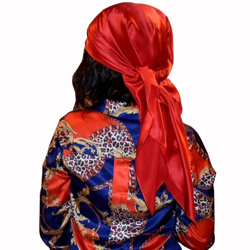 90*90cm Silk Scarves Women Square Satin Hijab Scarf Plain Handkerchief