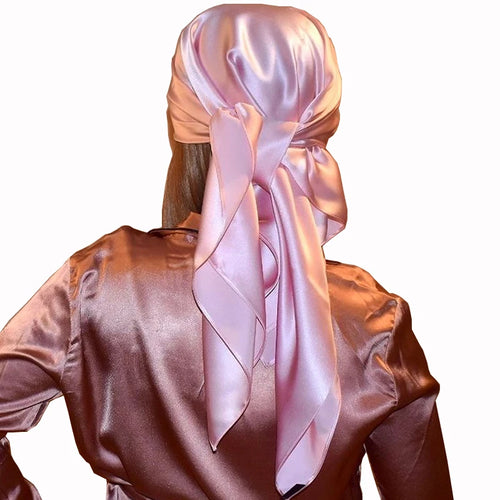 90*90cm Silk Scarves Women Square Satin Hijab Scarf Plain Handkerchief
