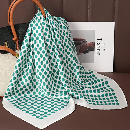 Luxury Print Satin Silk Square Scarf for Women Shawl Hijab Neckerchief
