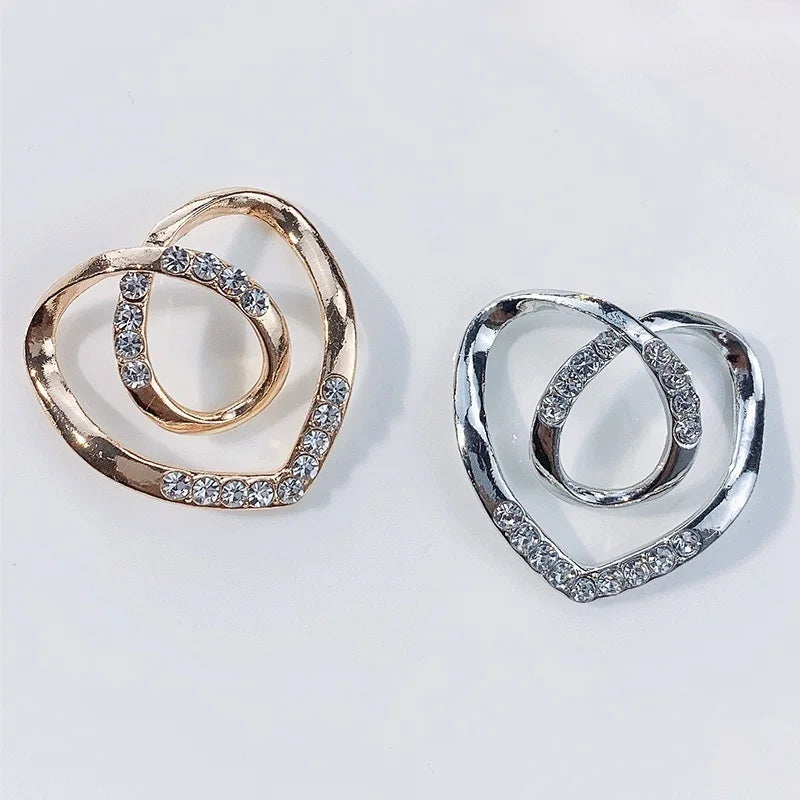 Adjustable Knot Scarf Buckle Pin - Decorative Crystal Silk Brooch Clip