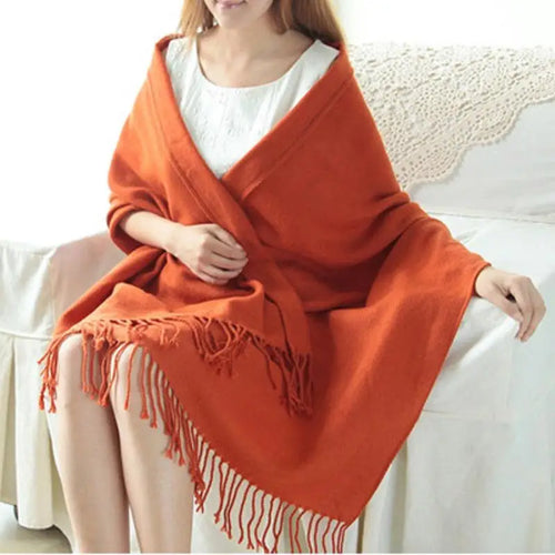 Winter Female Lattice Imitation Cashmere Scarf Autumn And Winter Thick