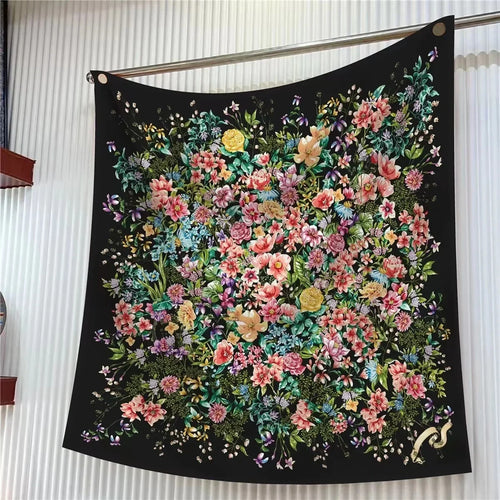 VREOVOR 90Cm French Birds Jungle Flowers High Quality Twill Travel