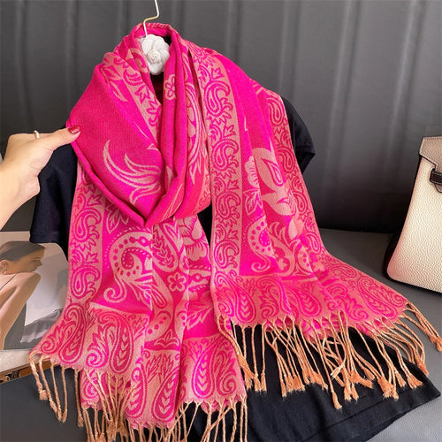 Luxury Brand Autumn Cashmere Pashmina Shawl Lady Wrap Warm Winter