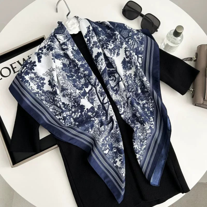 Spring Scarf Women's Luxury Design Scarf Silk Smooth Scarf Soft Muslim