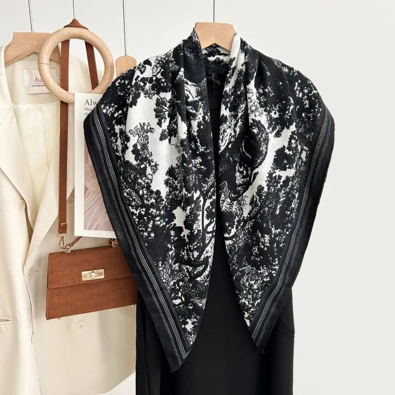 Spring Scarf Women's Luxury Design Scarf Silk Smooth Scarf Soft Muslim