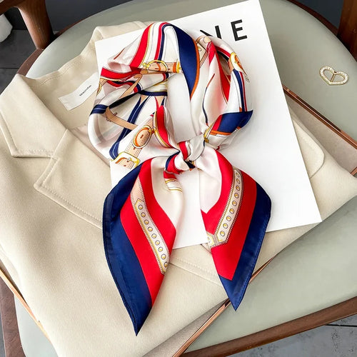 2024 New Fashion 70X70cmPrinted Women's Scarf Pashmina Silk Scarf