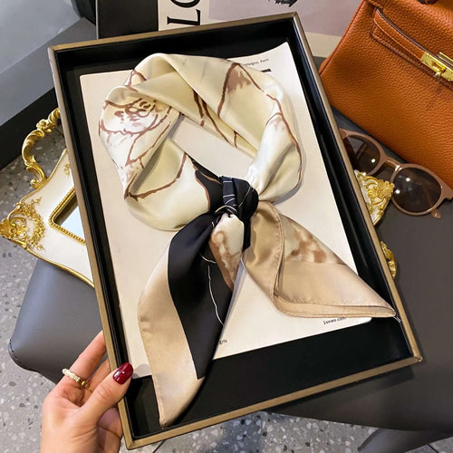 Fashion Luxury Brand 70cm Silk Square Scarf Women Satin Neck Tie