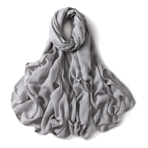 Women Big Size Plain Solid Cotton Rayon Hijab Scarf Lady High Quality