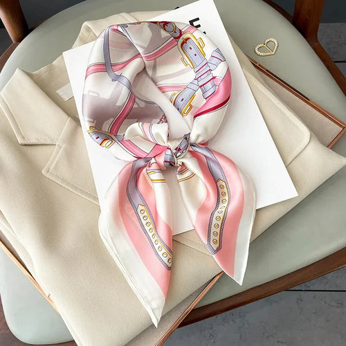 2024 New Fashion 70X70cmPrinted Women's Scarf Pashmina Silk Scarf