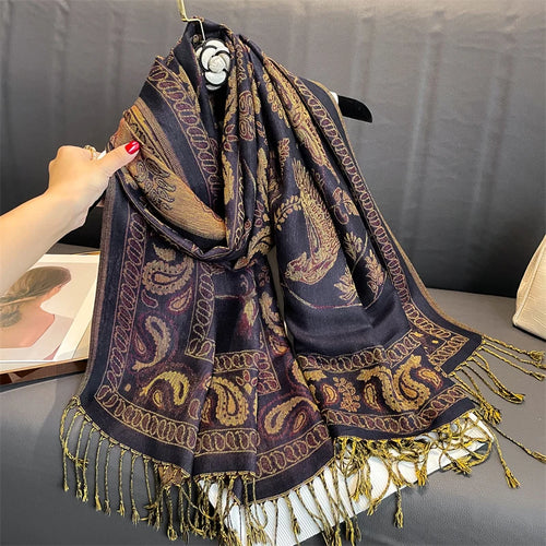 Luxury Brand Autumn Cashmere Pashmina Shawl Lady Wrap Warm Winter