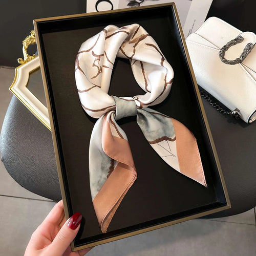 Fashion Luxury Brand 70cm Silk Square Scarf Women Satin Neck Tie