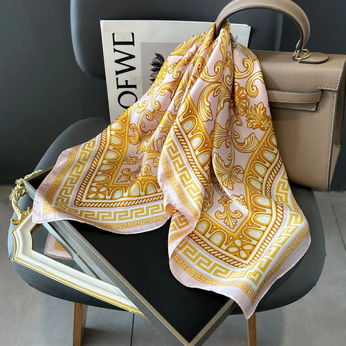 2024 New Fashion 70X70cmPrinted Women's Scarf Pashmina Silk Scarf