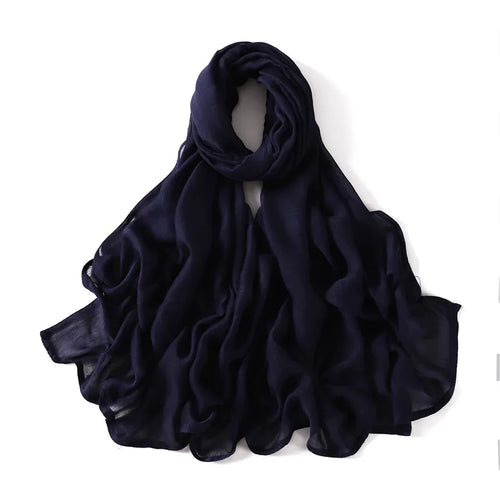 Women Big Size Plain Solid Cotton Rayon Hijab Scarf Lady High Quality