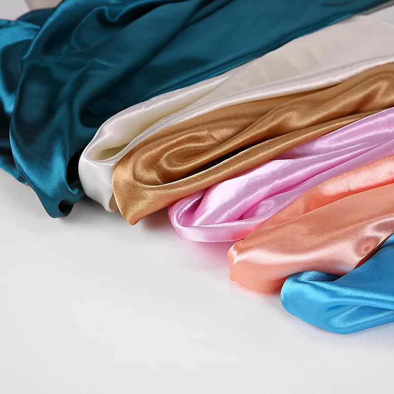 90*90cm Silk Scarves Women Square Satin Hijab Scarf Plain Handkerchief