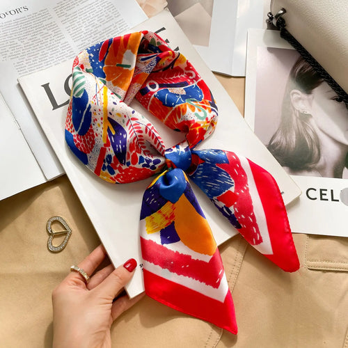 2024 New Fashion 70X70cmPrinted Women's Scarf Pashmina Silk Scarf