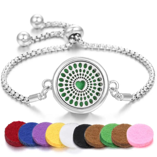 Tree of Life Aromatherapy Bracelet Open Lockets Bangle Essential Oil