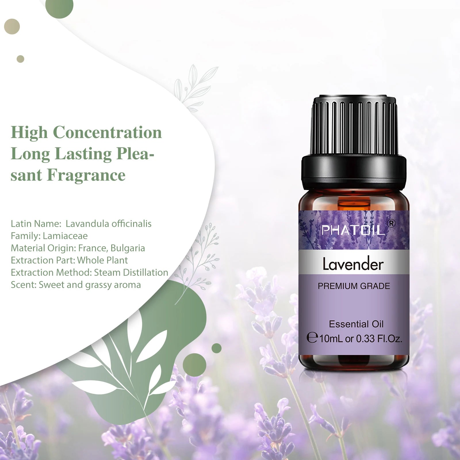 PHATOIL Natural Plant Essential Oil 10ml Eucalyptus Rose Lemon