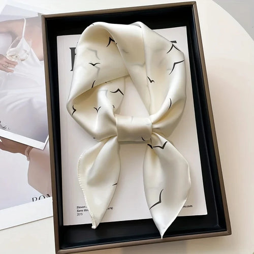 Fashion Luxury Brand 70cm Silk Square Scarf Women Satin Neck Tie