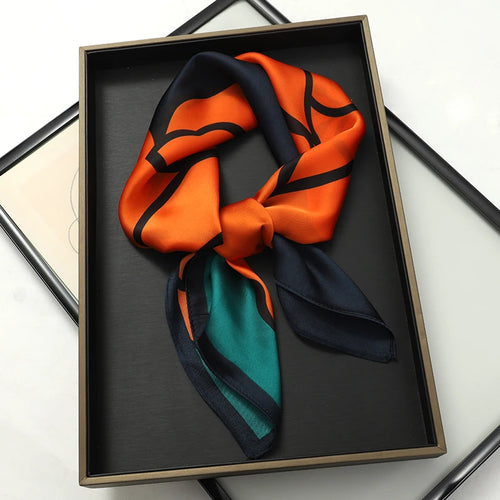 2024 New Fashion 70X70cmPrinted Women's Scarf Pashmina Silk Scarf