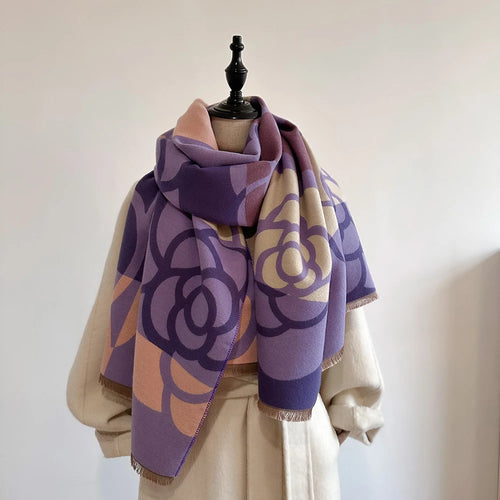 Cashmere Scarf for Women Thick Warm Winter Blanket Brand Female Luxury