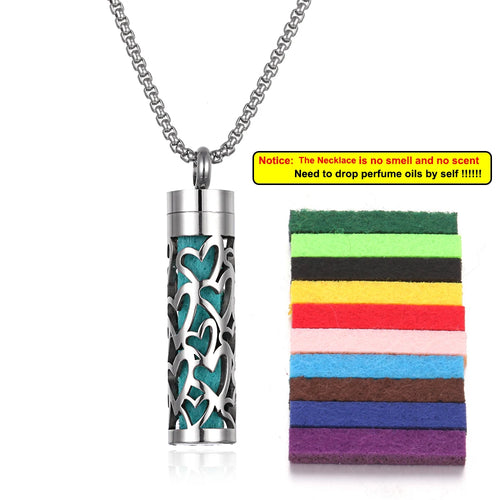 Long Strip Stainless Steel Aromatherapy Necklace Perfume Diffuser