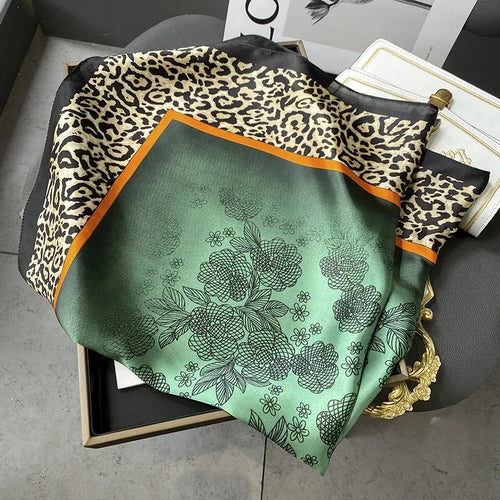 Fashion Luxury Brand 70cm Silk Square Scarf Women Satin Neck Tie