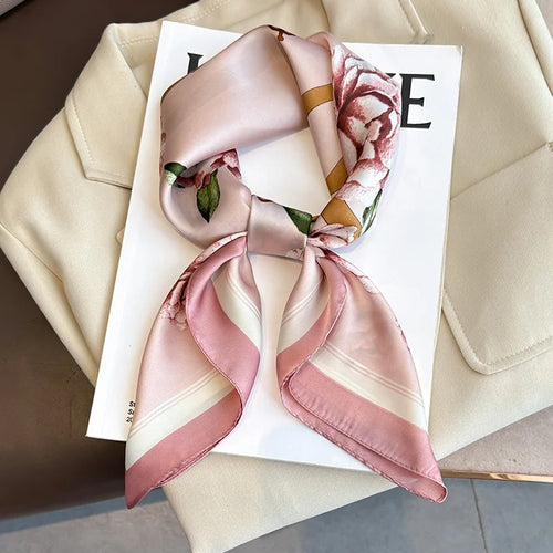 2024 New Fashion 70X70cmPrinted Women's Scarf Pashmina Silk Scarf
