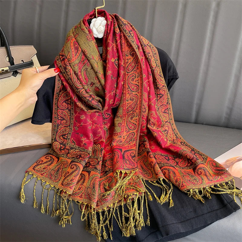 Luxury Brand Autumn Cashmere Pashmina Shawl Lady Wrap Warm Winter
