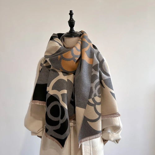 Cashmere Scarf for Women Thick Warm Winter Blanket Brand Female Luxury