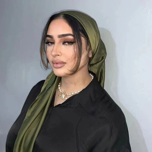 90*90cm Silk Scarves Women Square Satin Hijab Scarf Plain Handkerchief