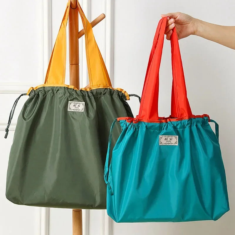 Foldable Eco-Friendly Shoulder Bags Women's Reusable Grocery Bag Large