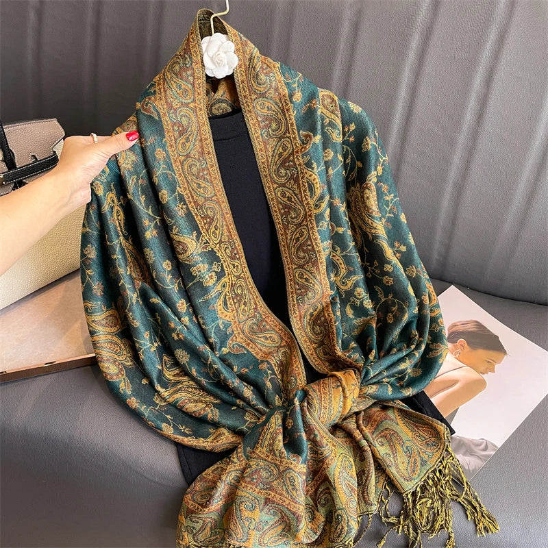 Luxury Brand Autumn Cashmere Pashmina Shawl Lady Wrap Warm Winter