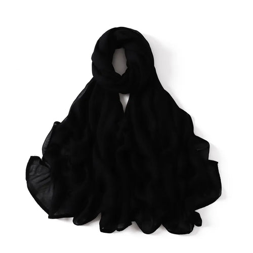 Women Big Size Plain Solid Cotton Rayon Hijab Scarf Lady High Quality