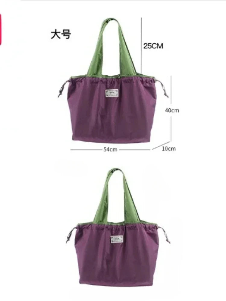 Foldable Eco-Friendly Shoulder Bags Women's Reusable Grocery Bag Large