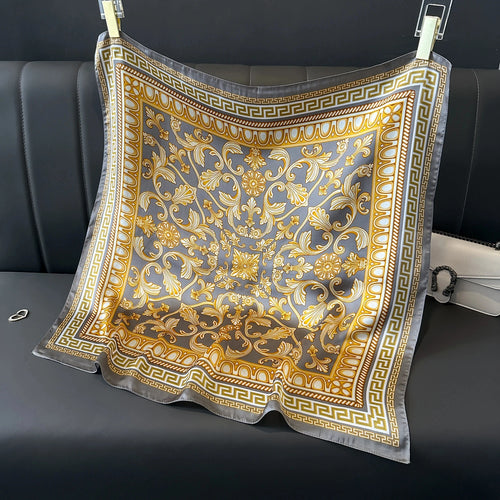 2024 New Fashion 70X70cmPrinted Women's Scarf Pashmina Silk Scarf