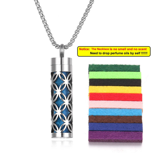 Long Strip Stainless Steel Aromatherapy Necklace Perfume Diffuser