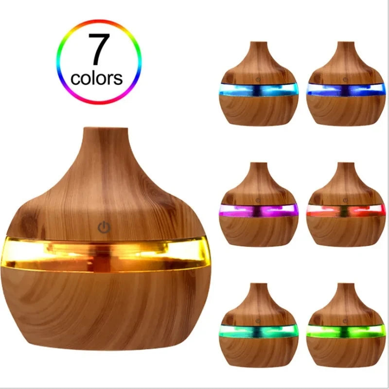 Humidifier Electric Aroma Air Diffuser Wood Ultrasonic Air Humidifier