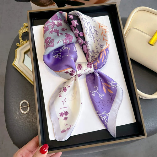 2024 New Fashion 70X70cmPrinted Women's Scarf Pashmina Silk Scarf