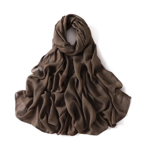 Women Big Size Plain Solid Cotton Rayon Hijab Scarf Lady High Quality