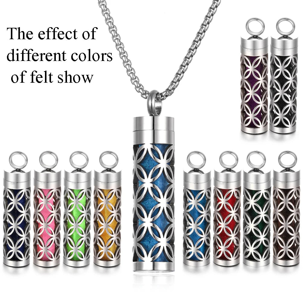 Long Strip Stainless Steel Aromatherapy Necklace Perfume Diffuser