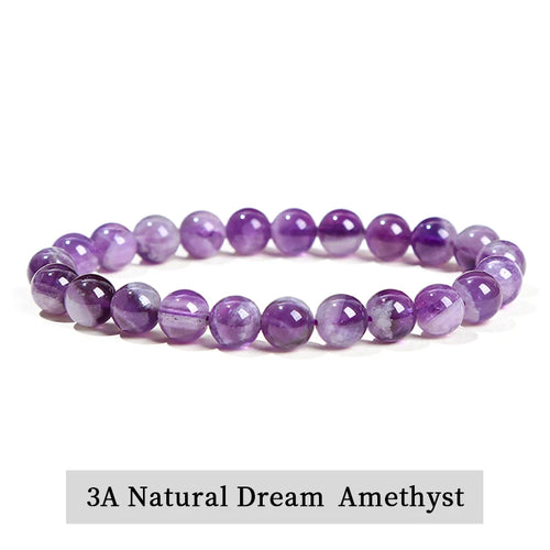 JD Natural Stone Beads Bracelet Amethyst Tiger Eye Crystal Quartz